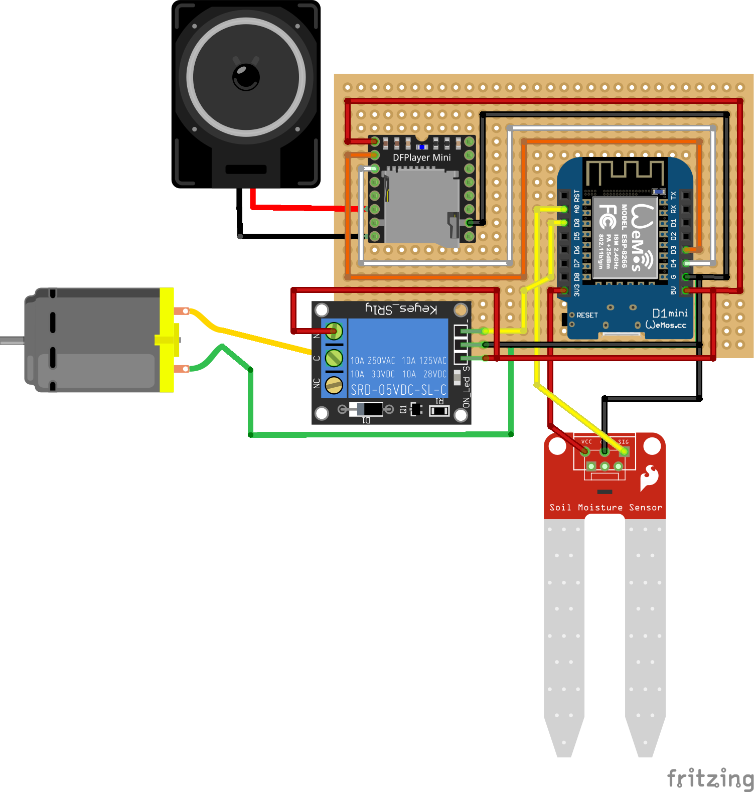 Steckplatinenbild mit dem DFPlayer Mini